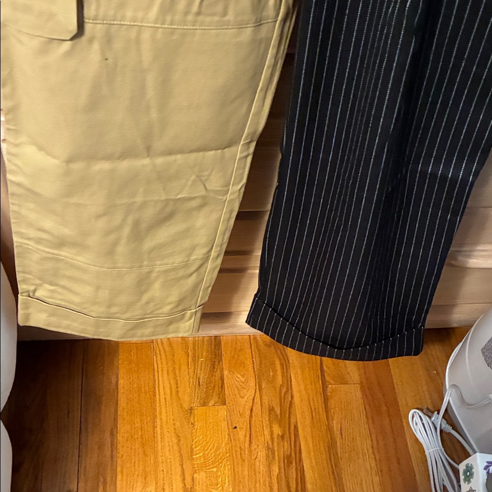 Choosy Day and Night Tan Cargo Pants and Black Pinstripe Pants Preppy - Picture 4 of 12